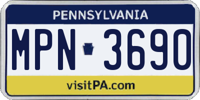 PA license plate MPN3690