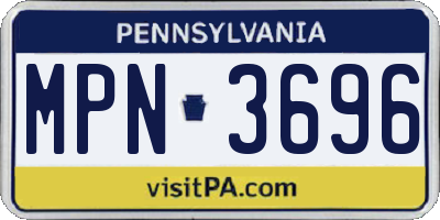PA license plate MPN3696