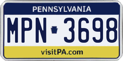 PA license plate MPN3698