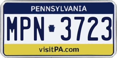 PA license plate MPN3723