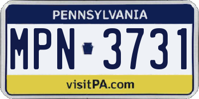 PA license plate MPN3731
