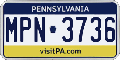 PA license plate MPN3736