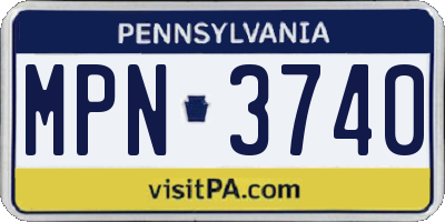 PA license plate MPN3740