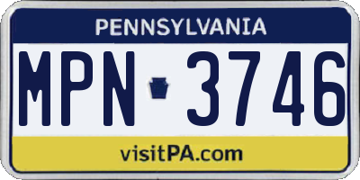 PA license plate MPN3746