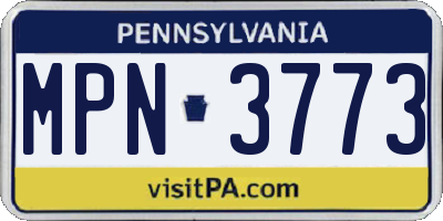 PA license plate MPN3773