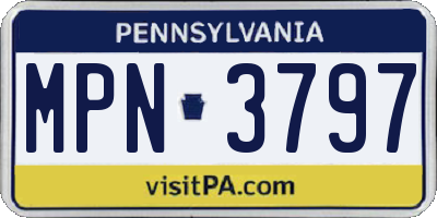 PA license plate MPN3797