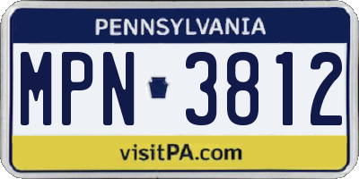 PA license plate MPN3812