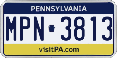 PA license plate MPN3813