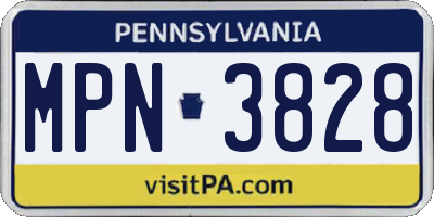 PA license plate MPN3828