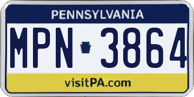 PA license plate MPN3864