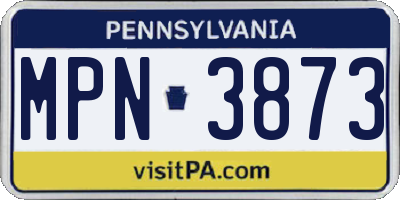 PA license plate MPN3873