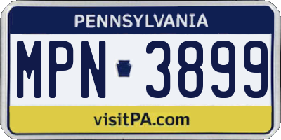 PA license plate MPN3899