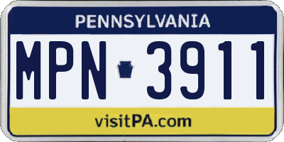 PA license plate MPN3911