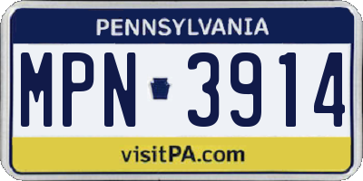 PA license plate MPN3914