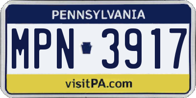 PA license plate MPN3917
