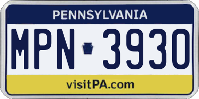 PA license plate MPN3930