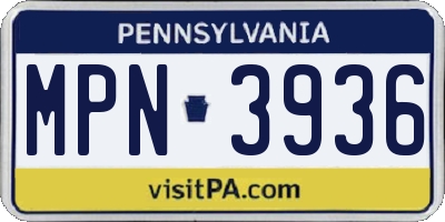 PA license plate MPN3936