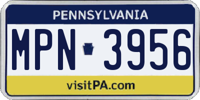 PA license plate MPN3956