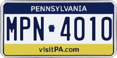 PA license plate MPN4010