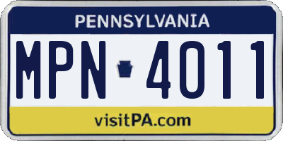 PA license plate MPN4011