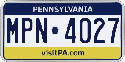 PA license plate MPN4027