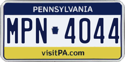PA license plate MPN4044