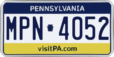PA license plate MPN4052