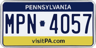 PA license plate MPN4057