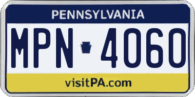 PA license plate MPN4060