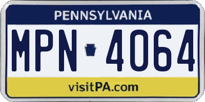 PA license plate MPN4064