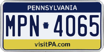 PA license plate MPN4065
