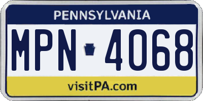 PA license plate MPN4068