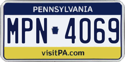 PA license plate MPN4069