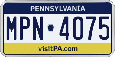 PA license plate MPN4075