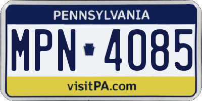 PA license plate MPN4085