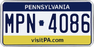 PA license plate MPN4086