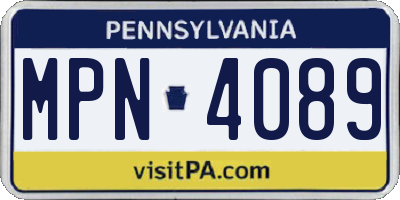 PA license plate MPN4089