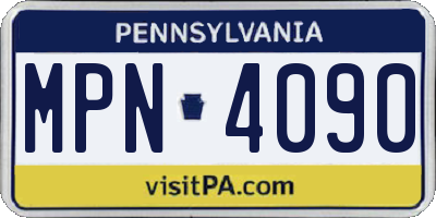 PA license plate MPN4090