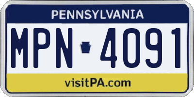 PA license plate MPN4091