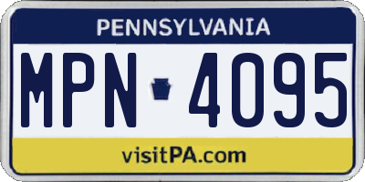 PA license plate MPN4095