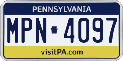 PA license plate MPN4097