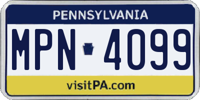 PA license plate MPN4099