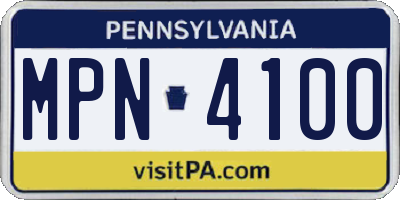 PA license plate MPN4100