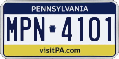 PA license plate MPN4101
