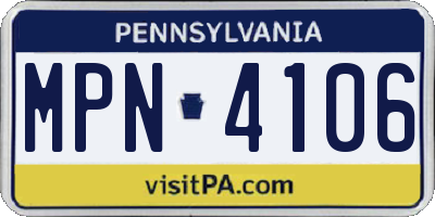 PA license plate MPN4106