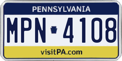 PA license plate MPN4108