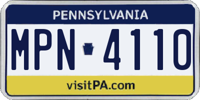 PA license plate MPN4110