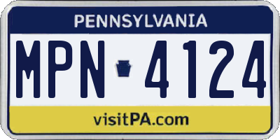 PA license plate MPN4124