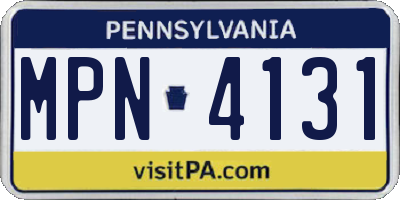 PA license plate MPN4131