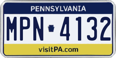 PA license plate MPN4132